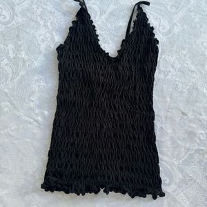 Elegant Black Smocked Women's Top free people
